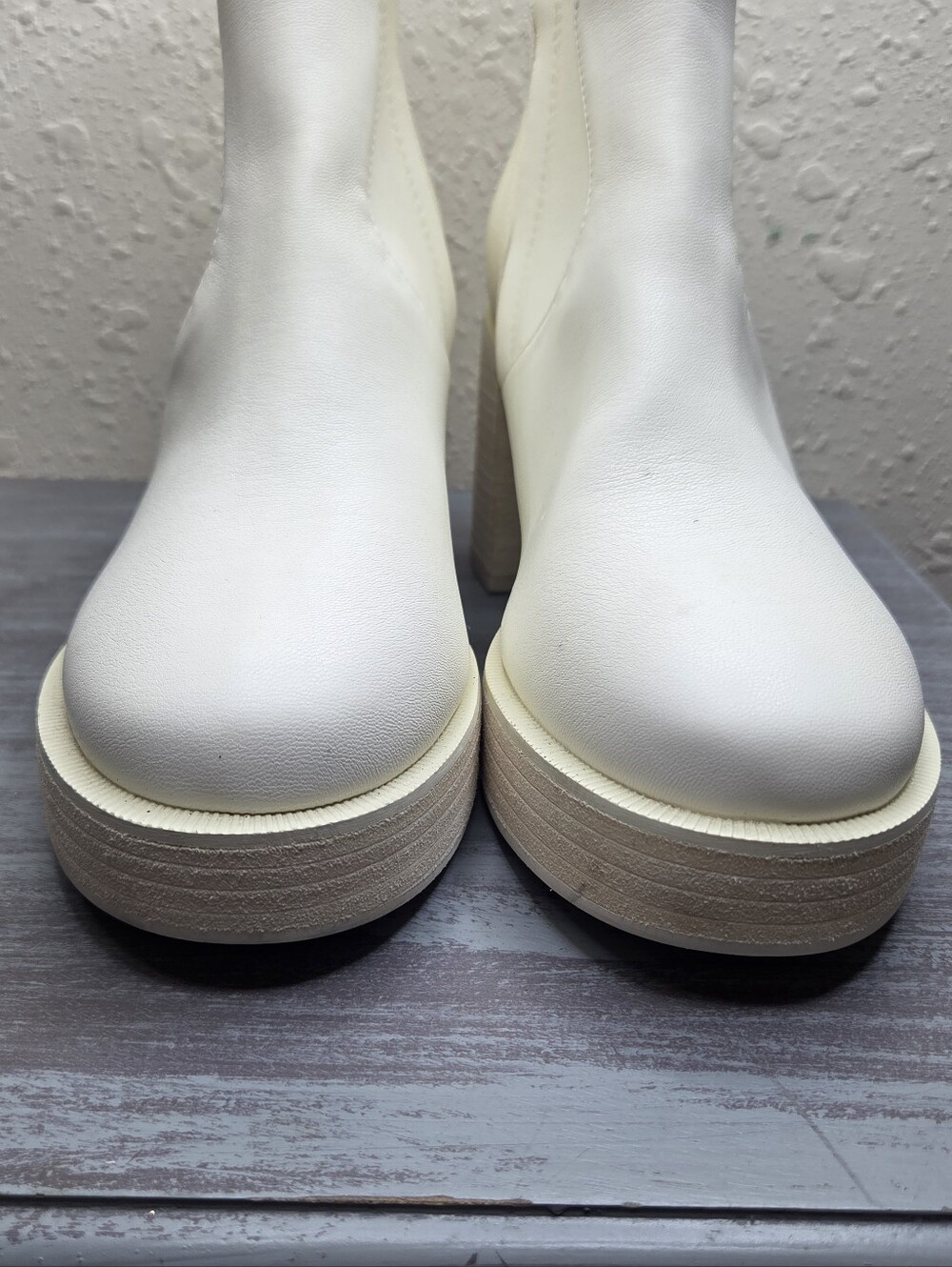 Altar'd State Off-White Platform Ankle Boots Size 7.5 - Picture 3 of 11